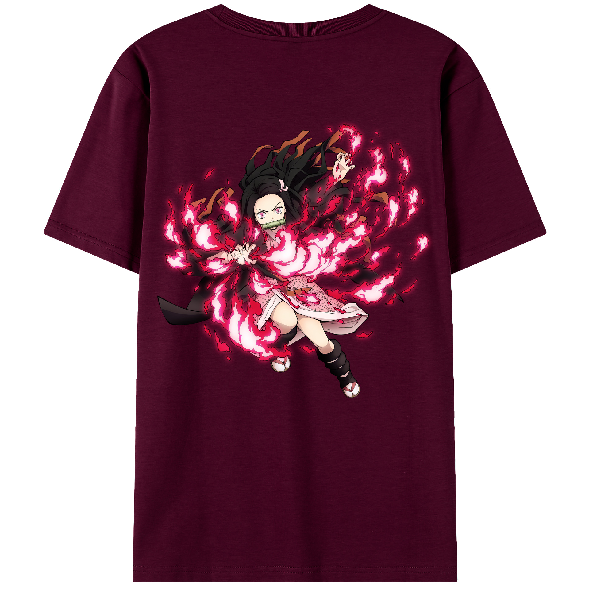 （画像用） 鬼滅の刃（きめつのやいば）竈門 禰󠄀豆子／かまど ねずこ Kamado Nezuko レディース半袖Tシャツ(バックプリント)